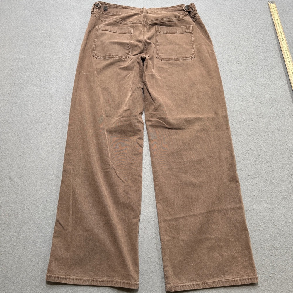 American Eagle Work Pants Women's 10 Brown Wide Leg High Rise Baggy Fit Utility - Picture 2 of 9
